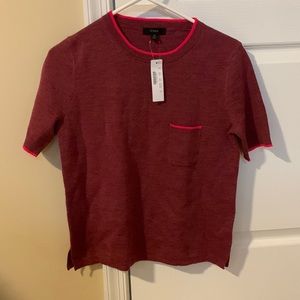 Short sleeve sweater in merino wool